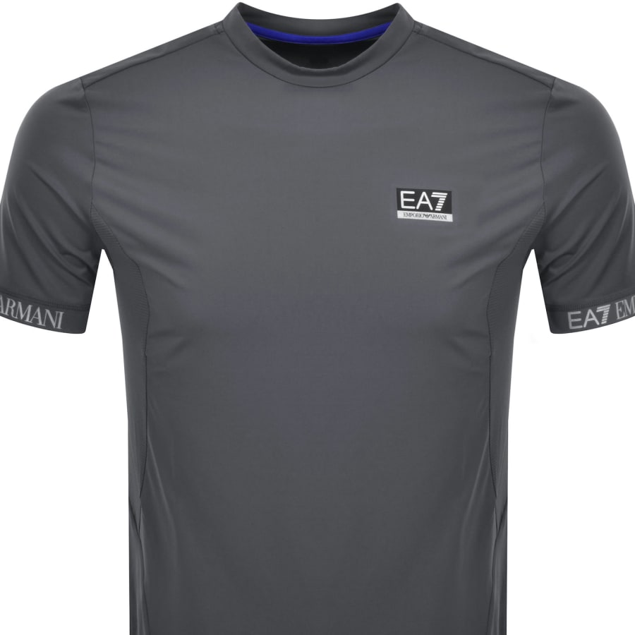 EA7 Emporio Armani Logo T Shirt Grey | Mainline Menswear